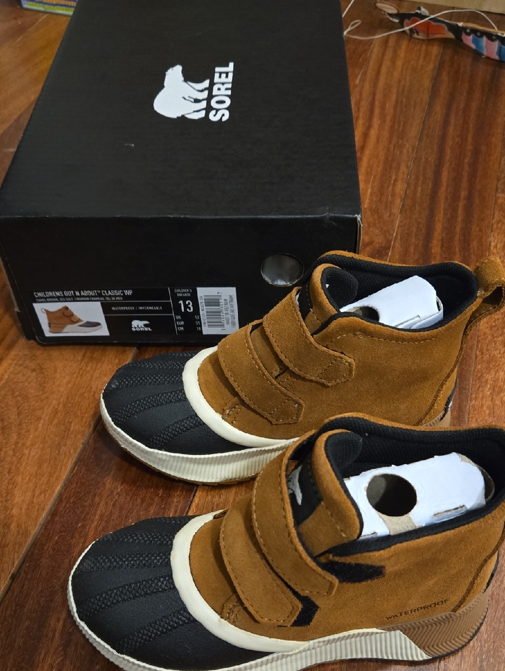 Sorel Kids Tan and Black Waterproof Bootie